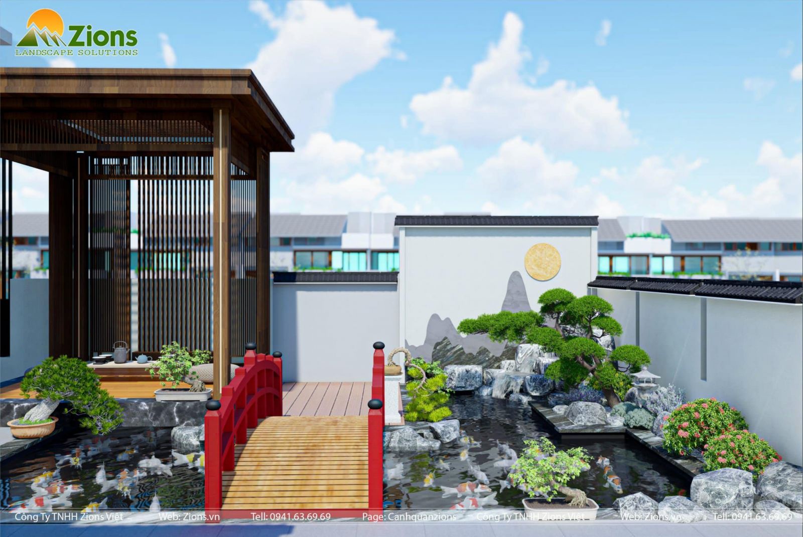 Thiết kế sân vườn Nhật Bản hiện đại - Zion's